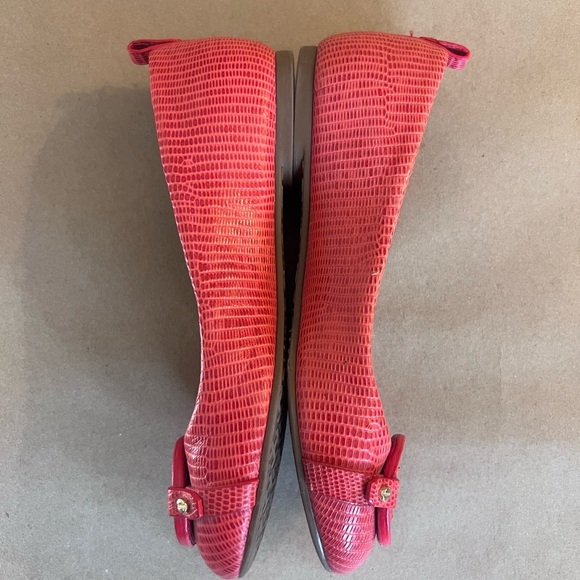 Tory Burch Mini Miller Ballet Flat Melon Micro Tejus Lizard embossed women's 5M - Picture 6 of 8